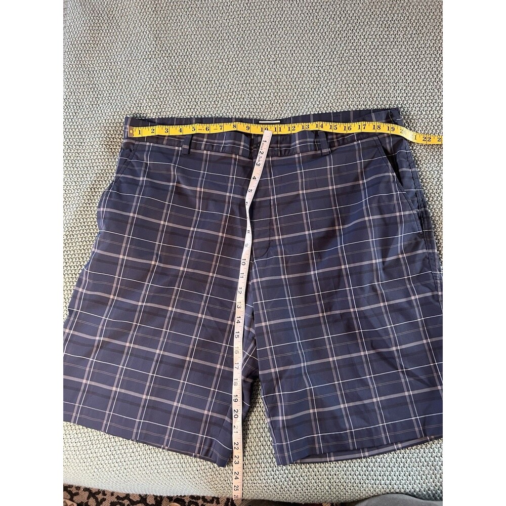 Nike Golf Performance Shorts Mens Size 40 Plaid Dri-Fit Stretch Pockets Blue